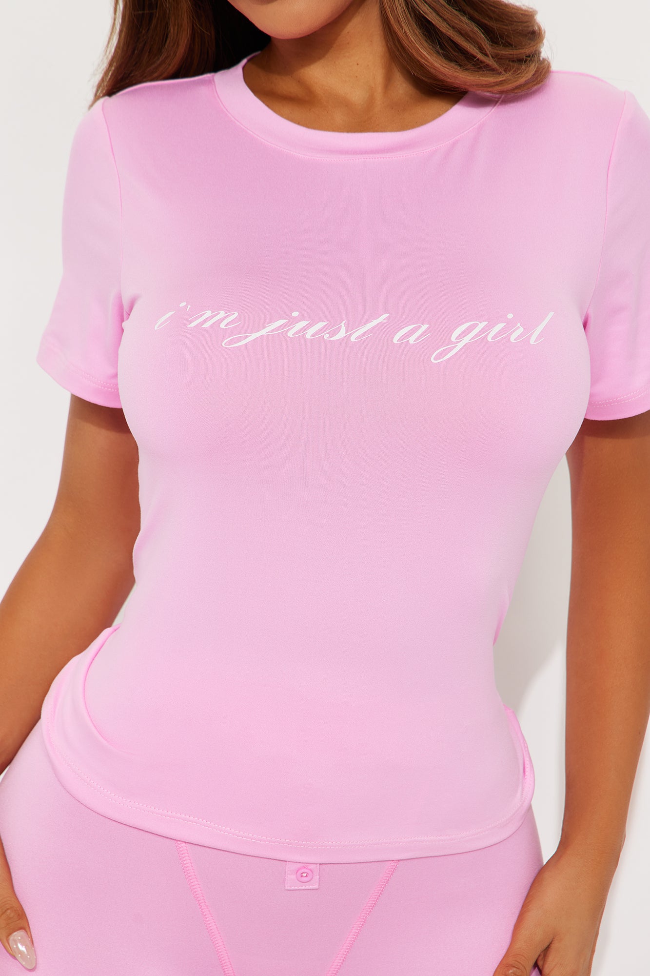Just A Girl Pink Pajama Boxer Short Set - Image 2