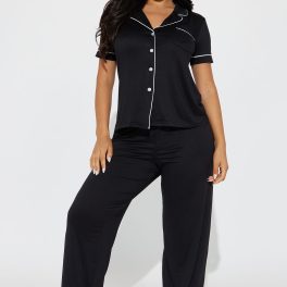 Hit Snooze Black Pajama Pant Set