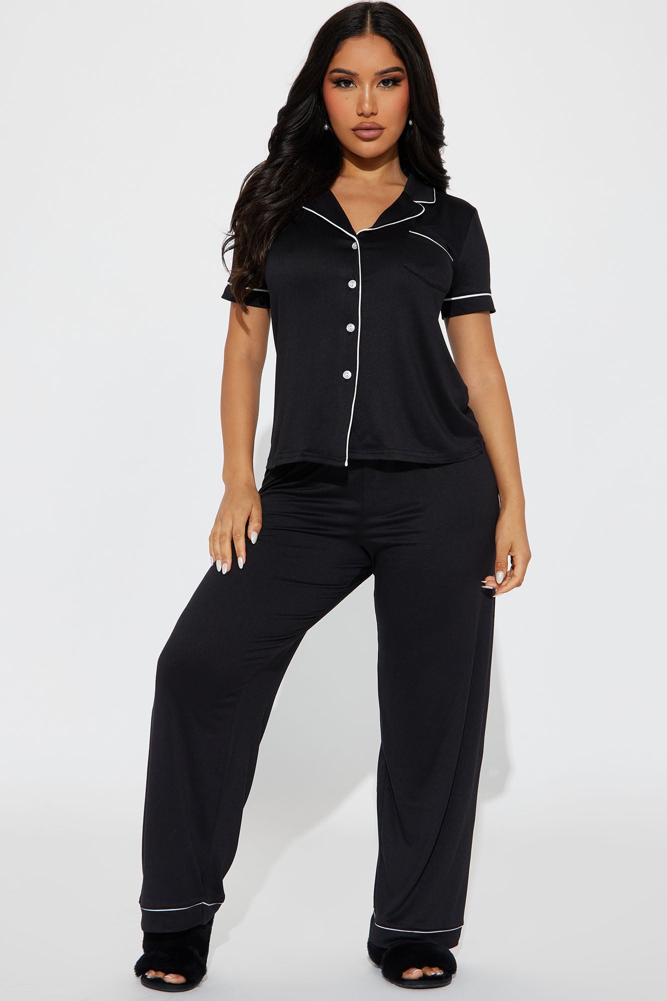 Hit Snooze Black Pajama Pant Set