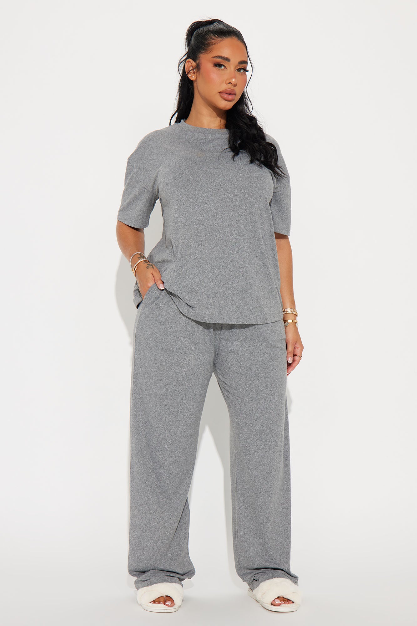 Relax Mood Heather Grey Pajama Pant Set