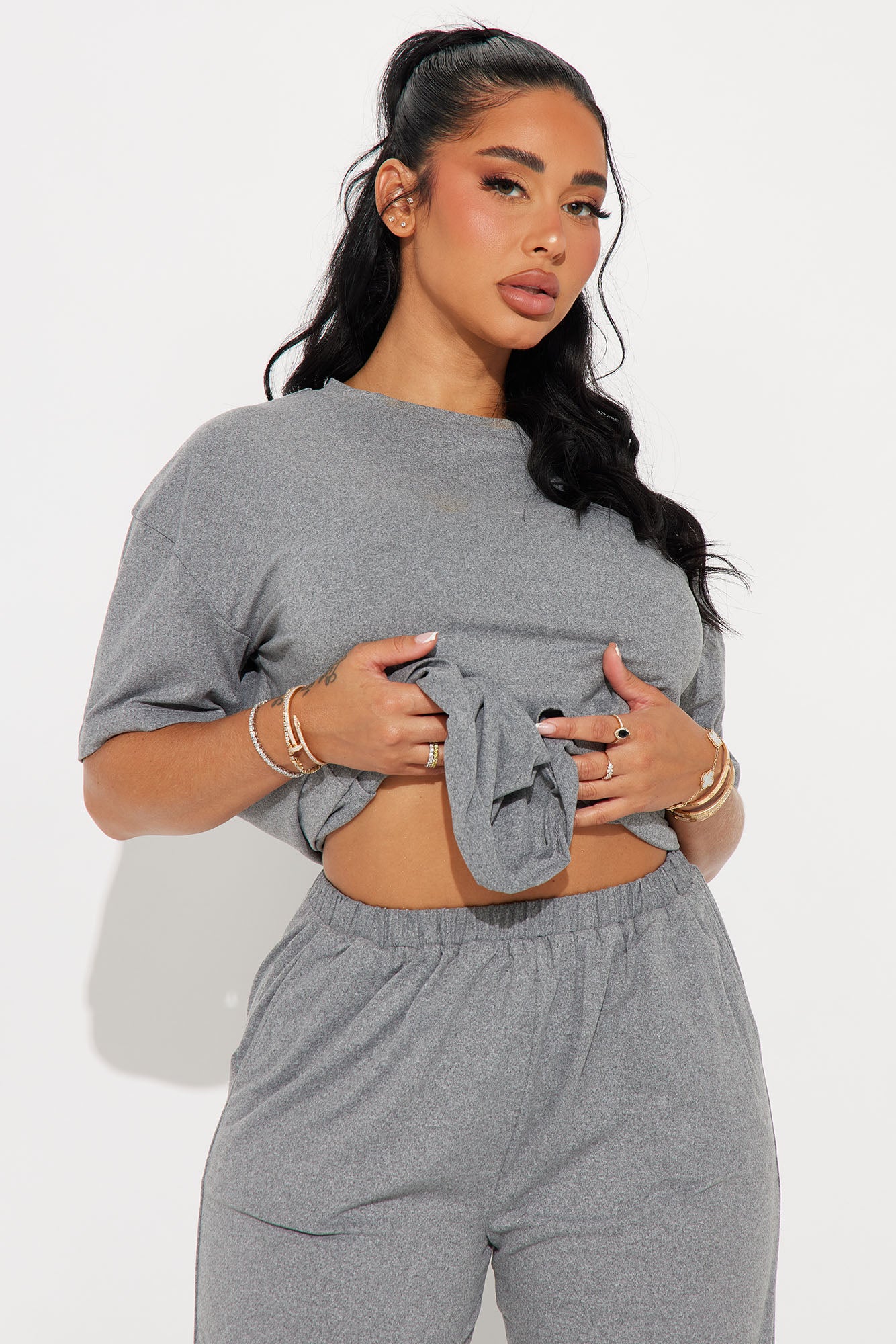 Relax Mood Heather Grey Pajama Pant Set - Image 2