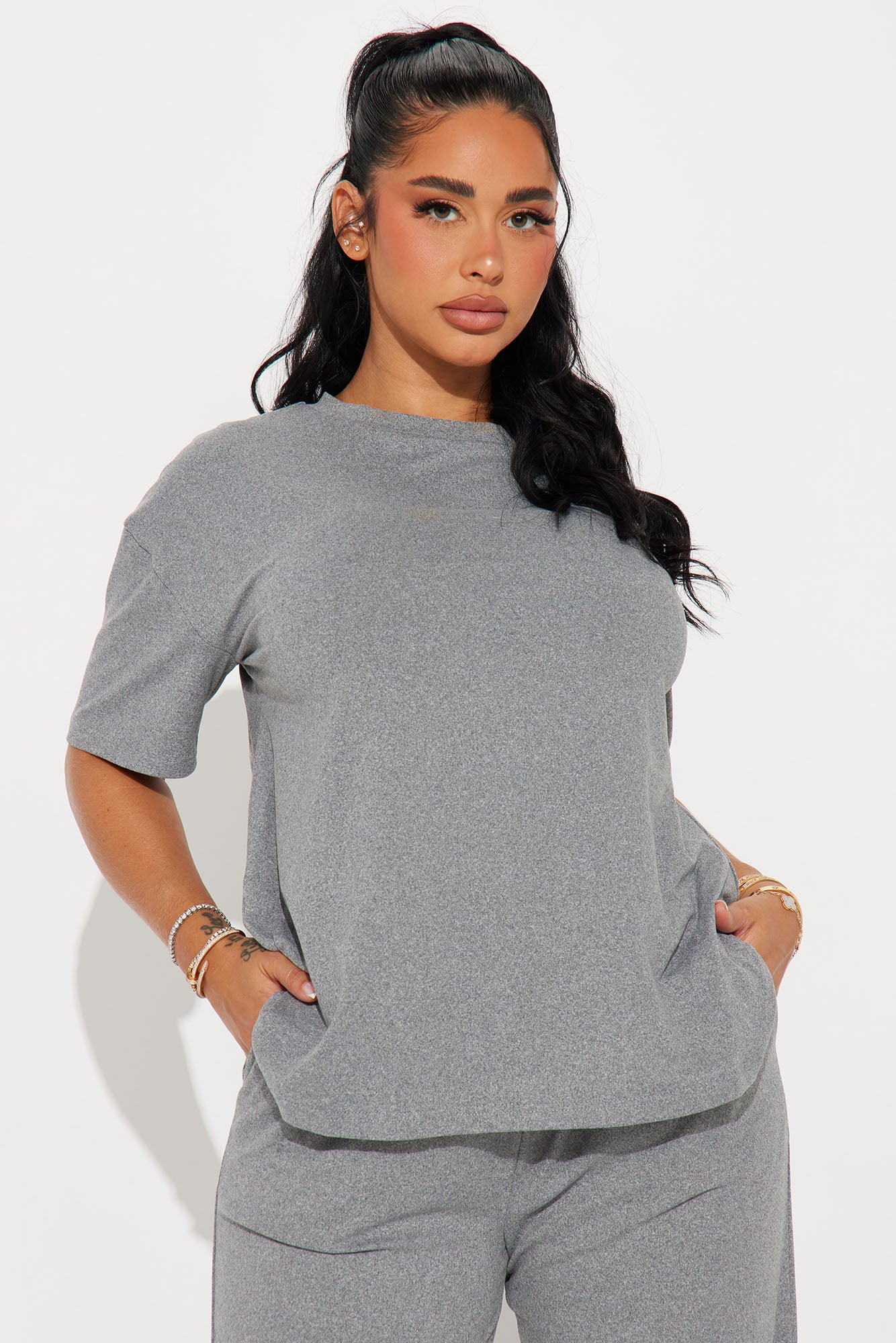 Relax Mood Heather Grey Pajama Pant Set - Image 3