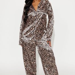 Leopard Long Sleeve Pajama Pant Set