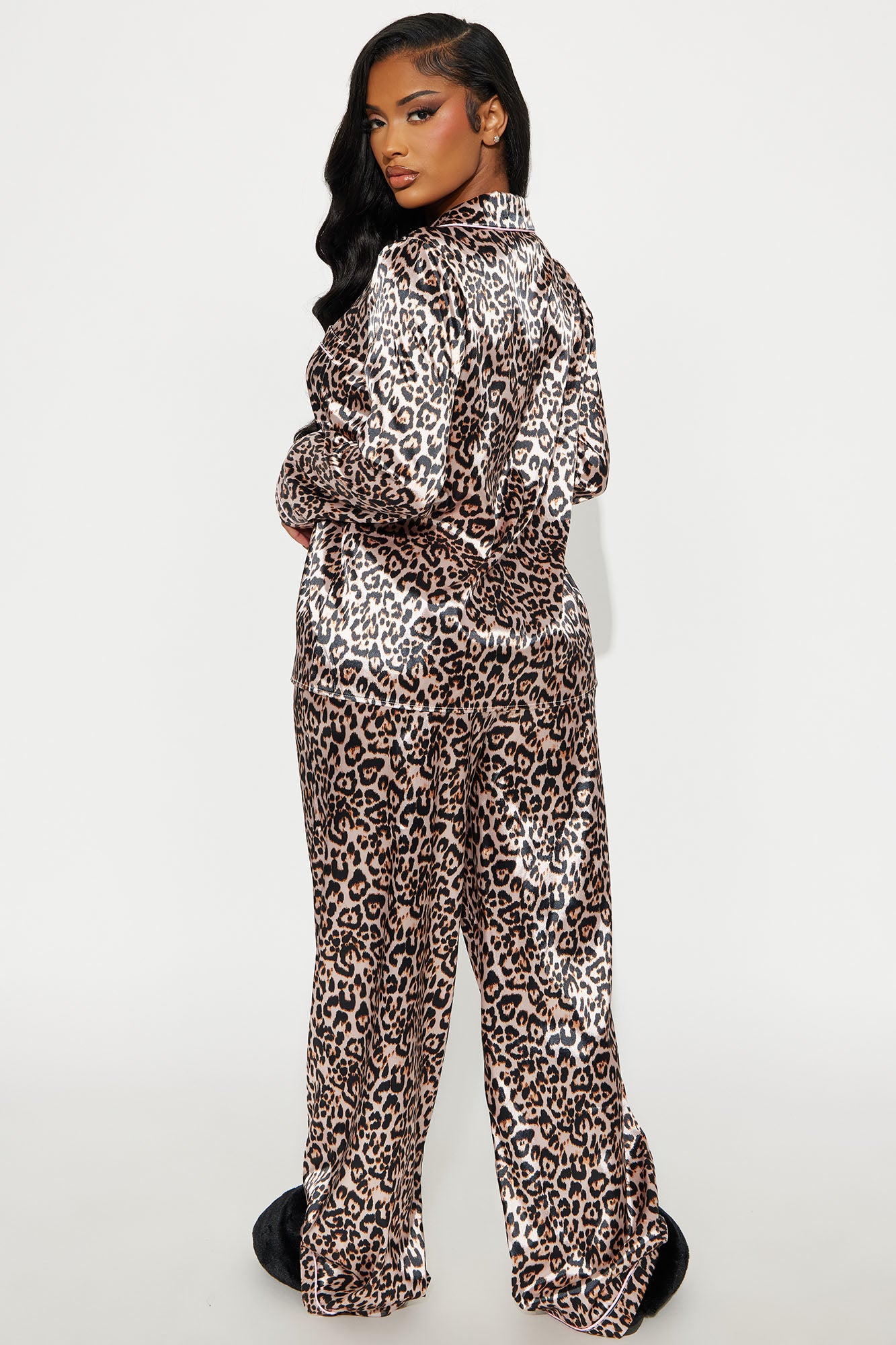 Leopard Long Sleeve Pajama Pant Set - Image 3