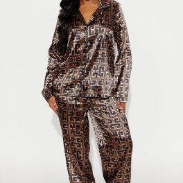 Black/combo Long Sleeve Pajama Pant Set