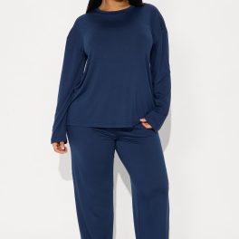 Relax Mood Navy Long Sleeve Pajama Pant Set
