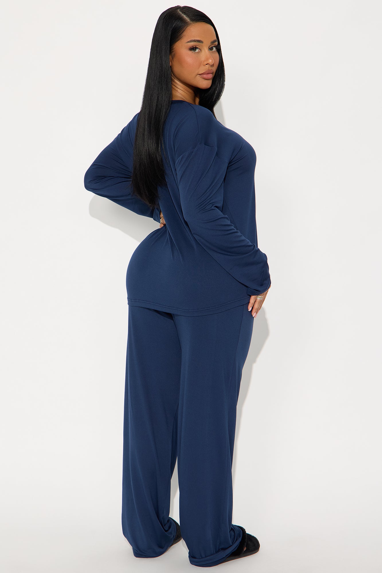 Relax Mood Navy Long Sleeve Pajama Pant Set - Image 3