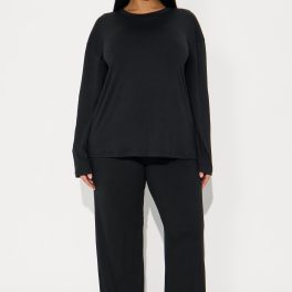 Relax Mood Black Long Sleeve Pajama Pant Set