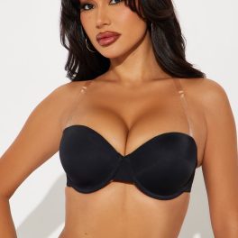 Lets Be Clear Black Invisible Strap Bra