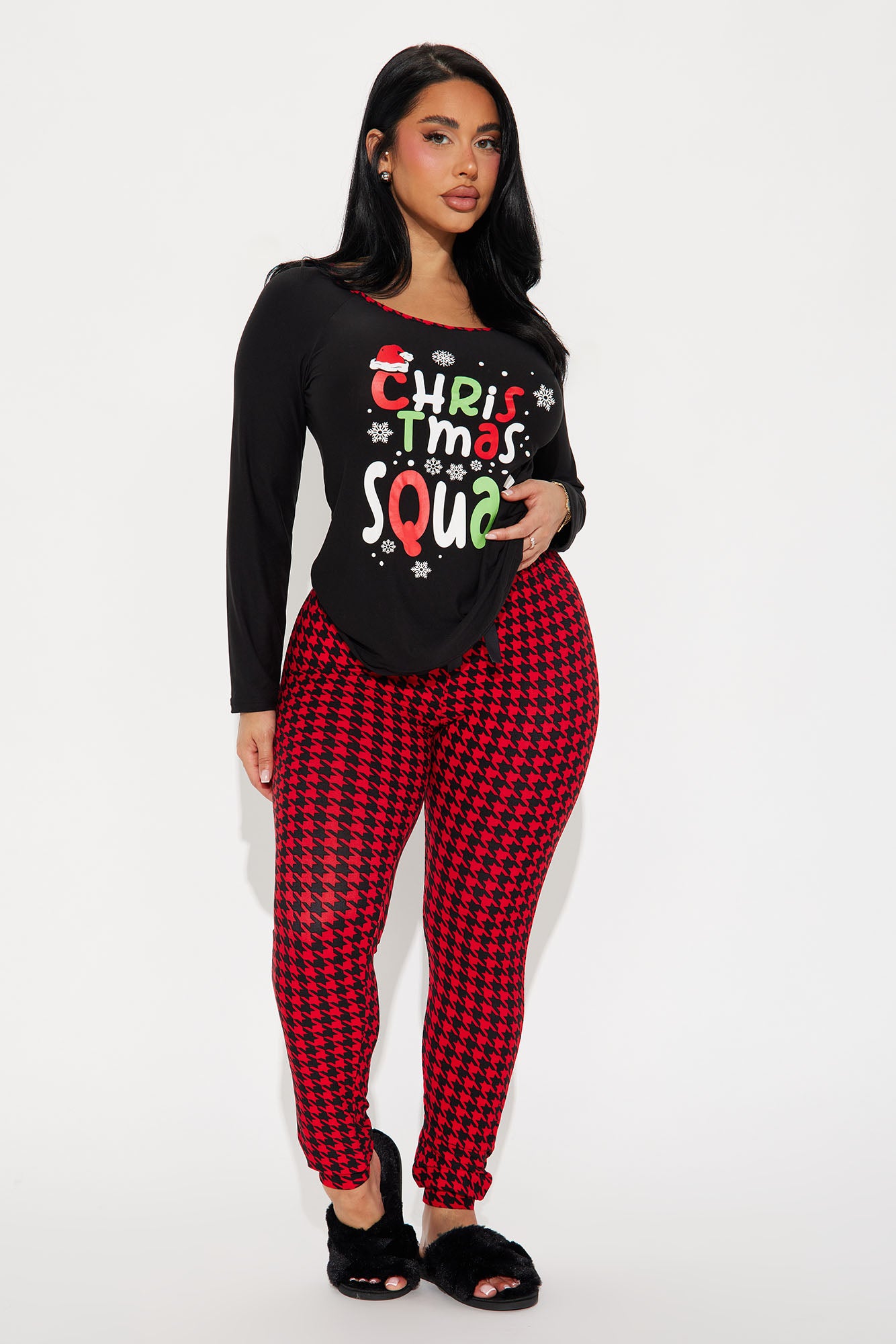 Christmas Squad Black/Red Matching Family Pajama Jogger Set