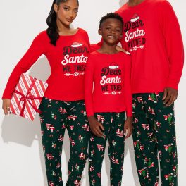 Dear Santa Red/combo Matching Family Pajama Pant Set