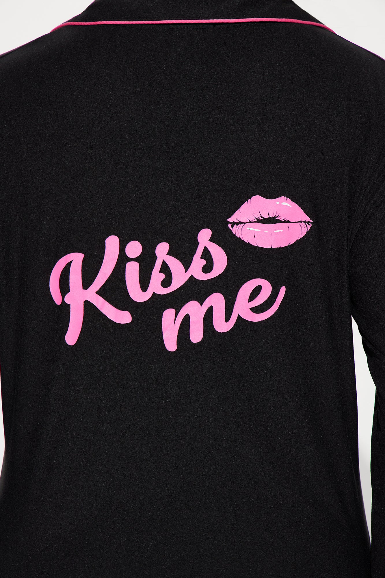 Kiss Me Black/Pink Pajama Pant Set - Image 4