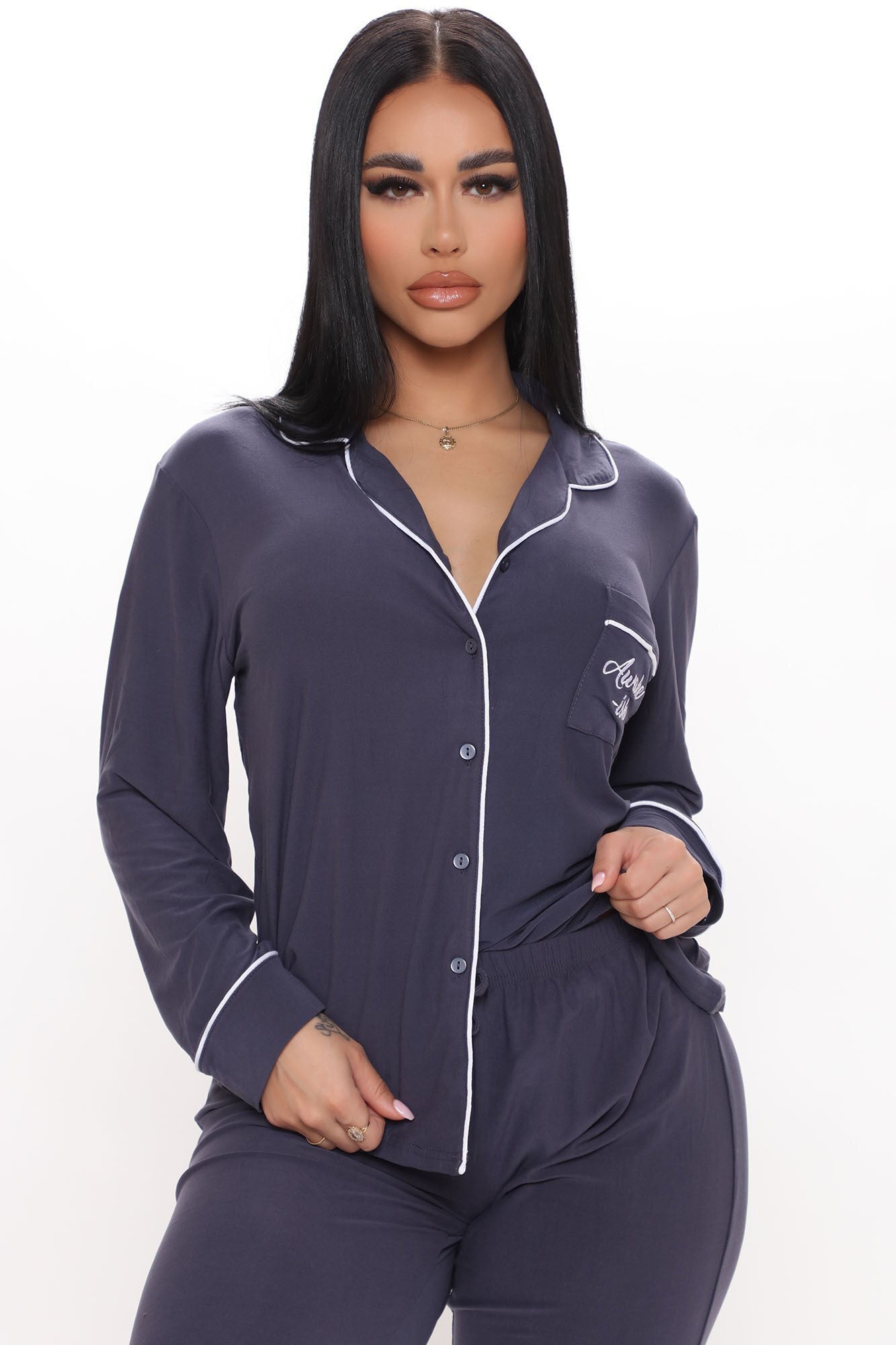 Awakeish Navy Pajama Pant Set - Image 2