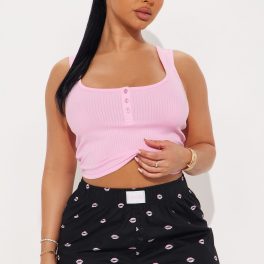 Kiss Me Pink/combo Pajama Boxer Short Set