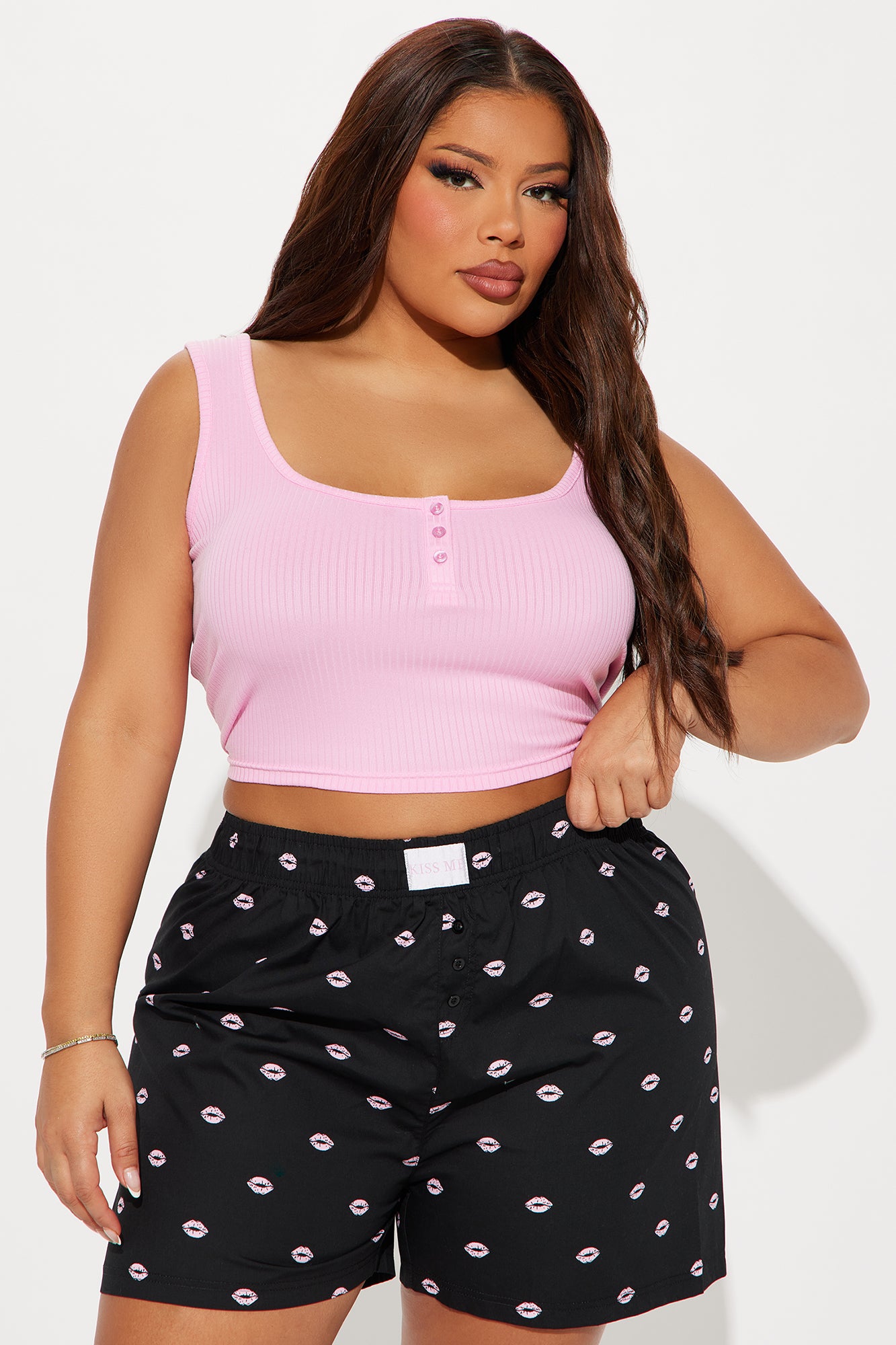 Kiss Me Pink/combo Pajama Boxer Short Set - Image 4