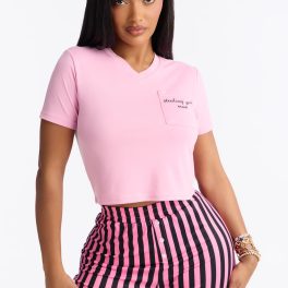Stealing Your Man Black/Pink Short Sleeve Pajama Boxer Short Set
