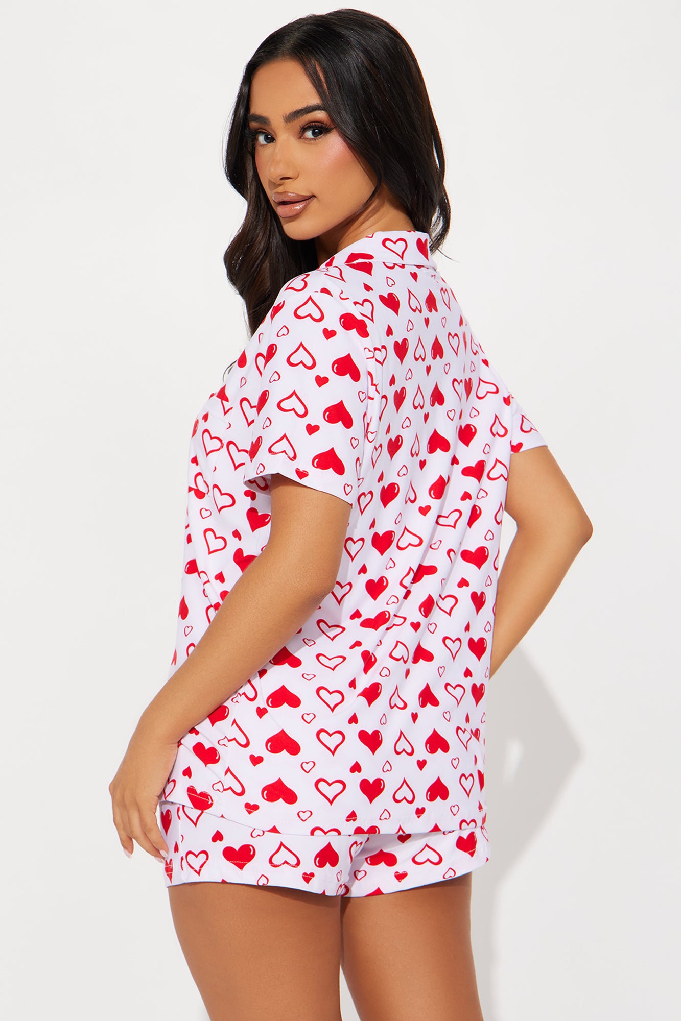 Be My Valentine Red/White Pajama Short Set - Image 3