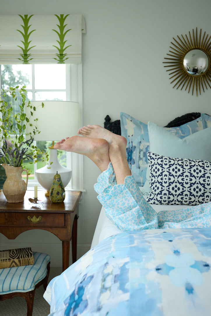 Scalloped Pajama Set Long - Blue Chintz - Image 3