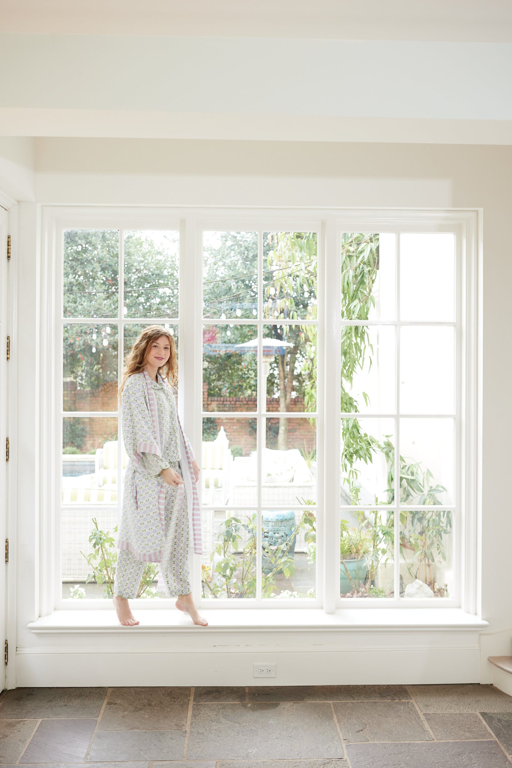 Scalloped Pajama Set Long - Posey Lavender - Image 2