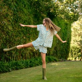 Classic Pajama Short - Blue Saturn